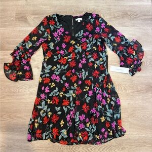 Calvin Klein Black Floral Dress